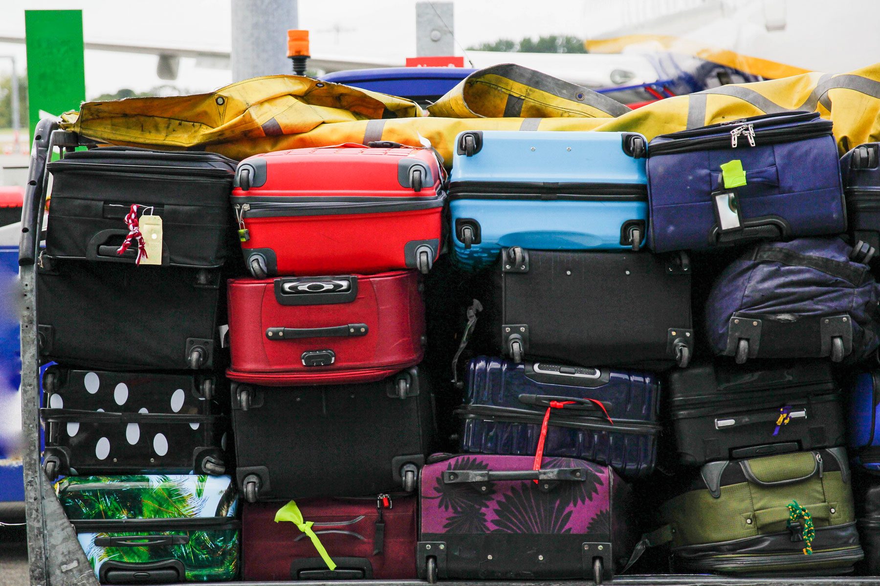 suitcases at an airport