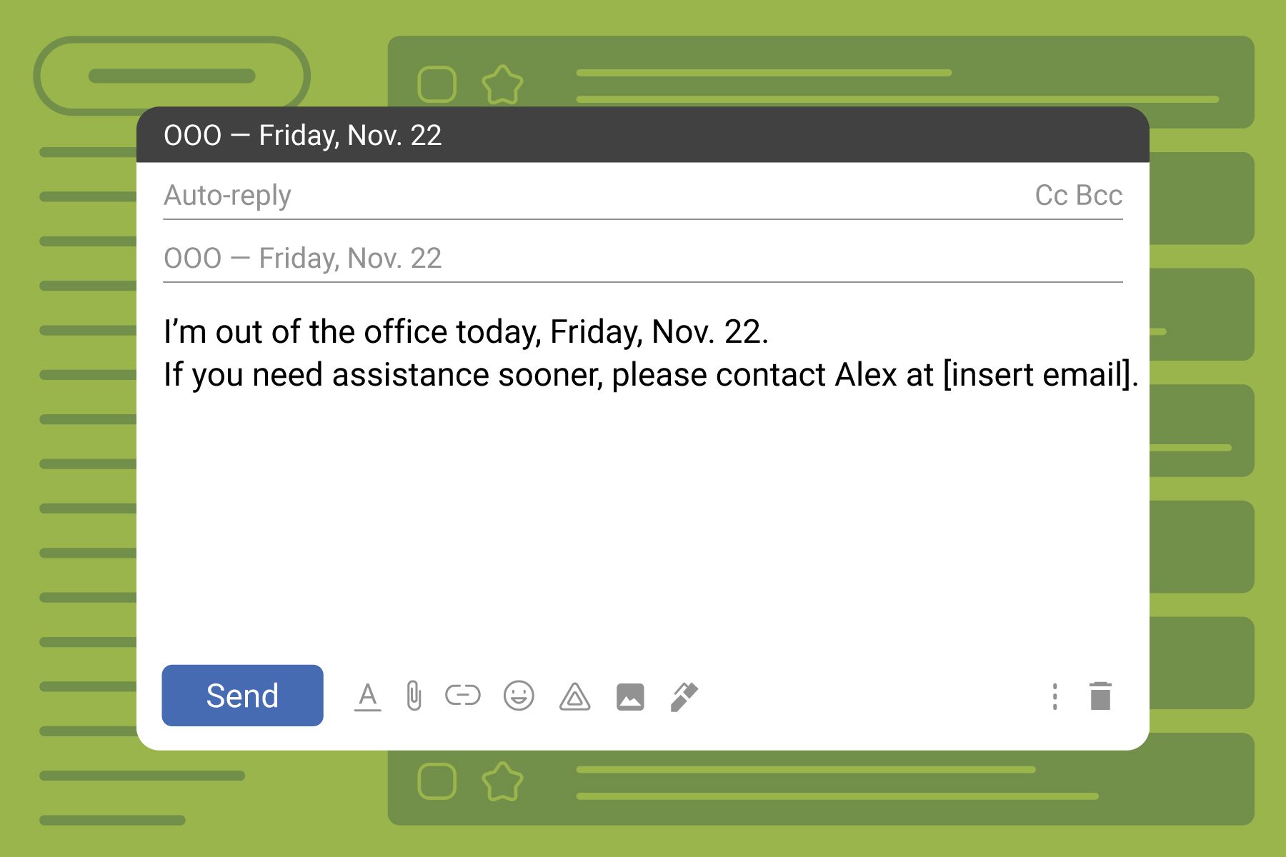 How To Write A Sick Day Leave Email plus Templates on green email inbox background