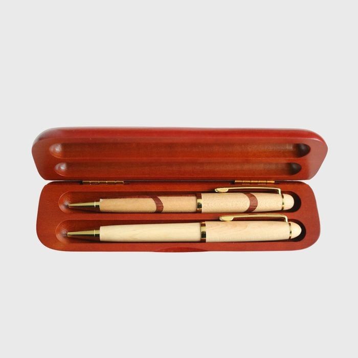 Monogrammed Double Pen Case Set Ecomm Abegalewoodencrafttx Etsy.com 