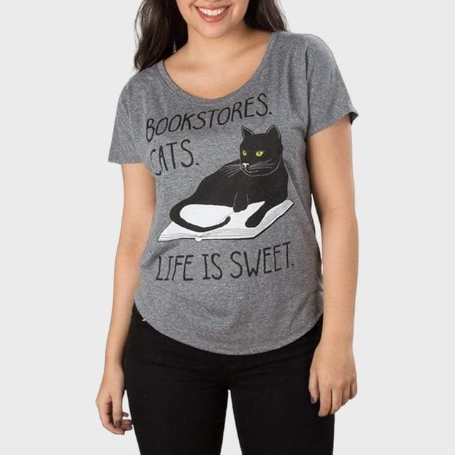 Out Of Print Bookstore Cats Relaxed Fit T Shirt Ecomm Via Amazon.com 