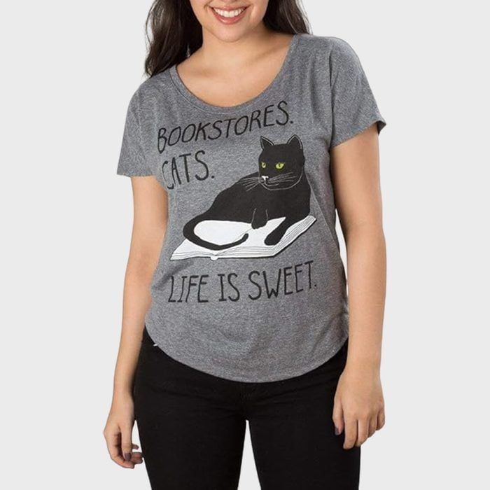 Out Of Print Bookstore Cats Relaxed Fit T Shirt Ecomm Via Amazon.com 
