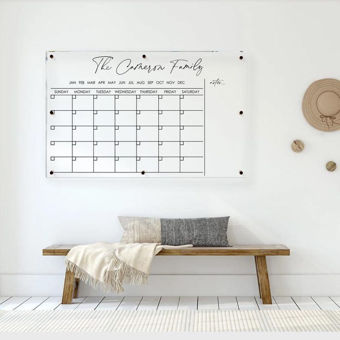 Personalized Acrylic Calendar Ecomm 1801andco Etsy.com 