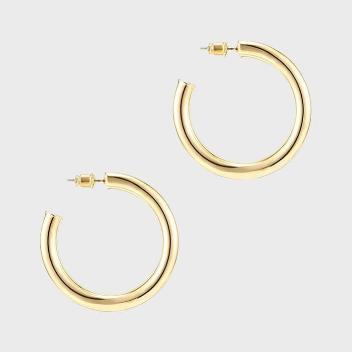 Rd Ecomm Gold Colored Lightweight Chunky Open Hoops Via Amazon.com 