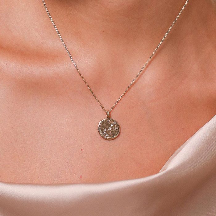Scorpio Zodiac Pendant Necklace In Gold