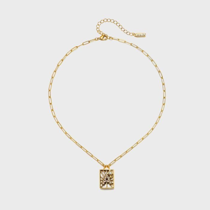Sequin Sun Ray Initial Necklace Via Sequin Nyc.com 