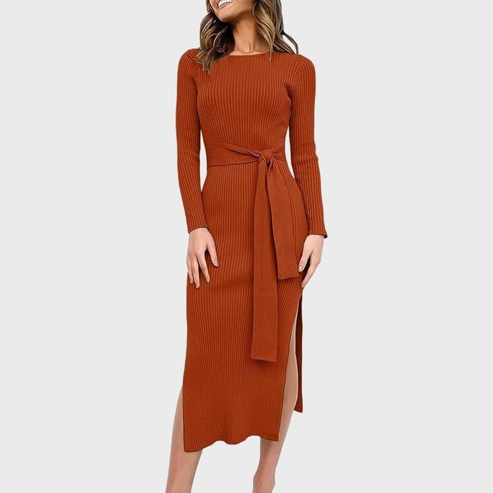 Sweater Dress With Waist Tie Ecomm Via Amazon.com 