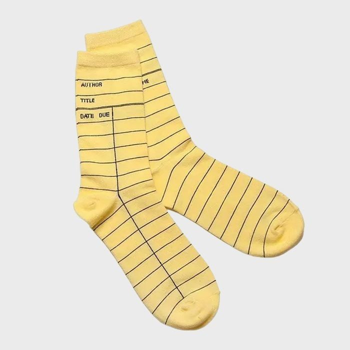 Template Copybookworm Library Card Socks Ecomm Via Uncommongoods.com 