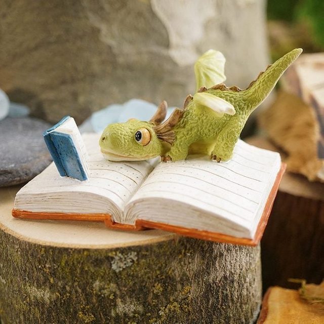 Top Collection Mini Reading Dragon Figurine Ecomm Via Walmart.com 