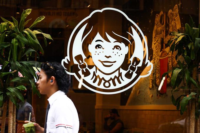 Wendy's logo on a restaurant's window in New York, the United States of America on July 8th, 2024.