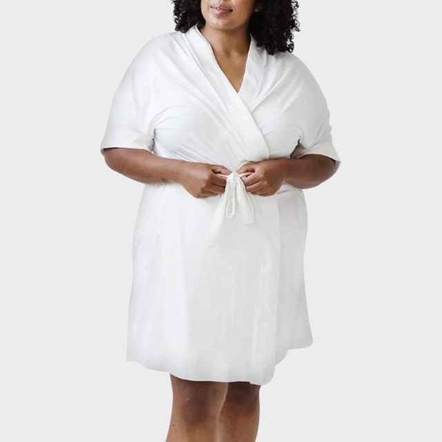 Womens Stretch Knit Bamboo Kimono Robe Ecomm Cozyearth.com 