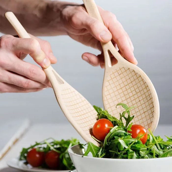 Your Serve Tennis Racquet Salad Servers Ecomm Via Uncommongoods.com 