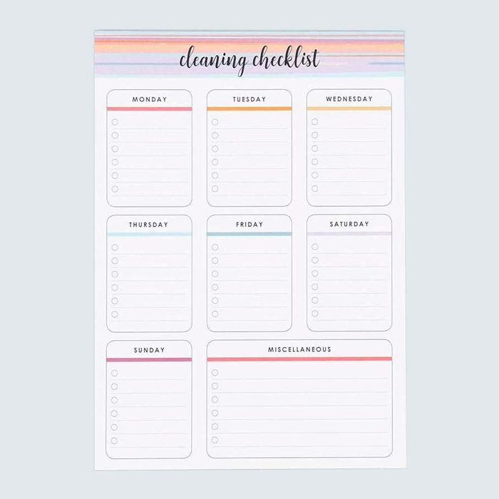 Erin Condren Designer Notepad Cleaning Checklist Notepad Via Amazon