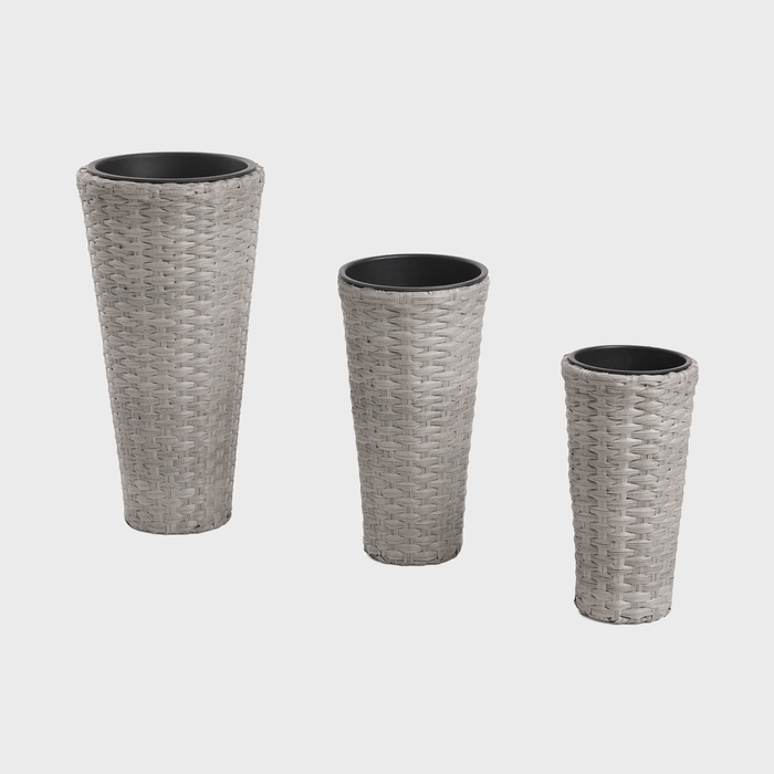 Handcraftr Set Of 3 Outdoor Polyrattan Planters Ecomm Via Tjmaxx.com 