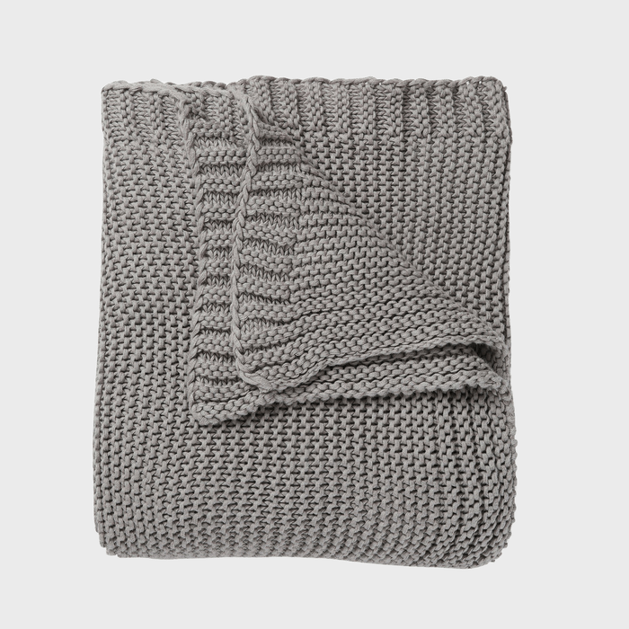 Organic Cotton Chunky Knit Throw Blanket Cloud Gray Ecomm Via Makemakeorganics.com 