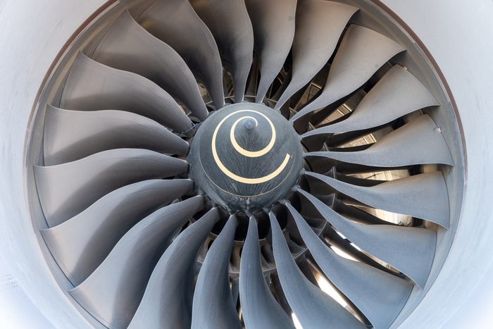 Engine intake of a commerical airplane