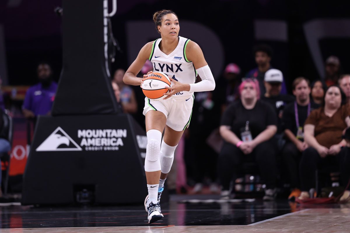 Napheesa Collier Of The Minnesota Lynx Controls The Ball