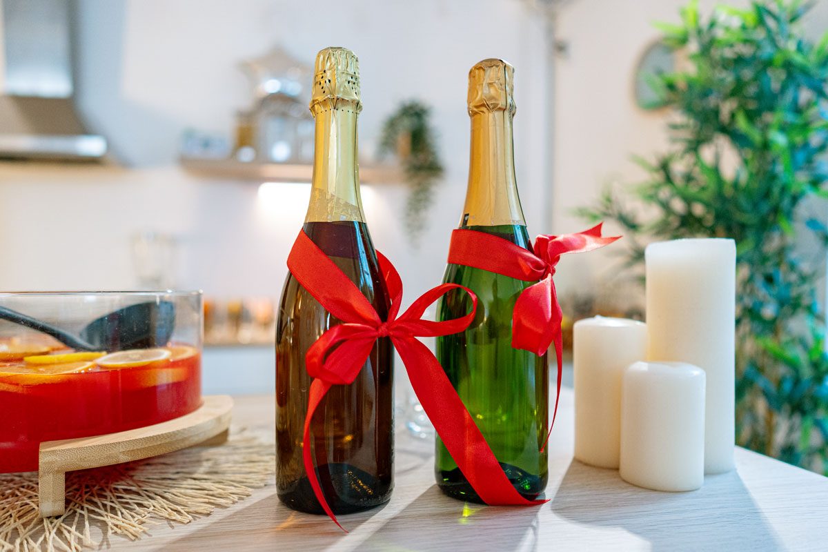 Champagne Bottles With A Bows