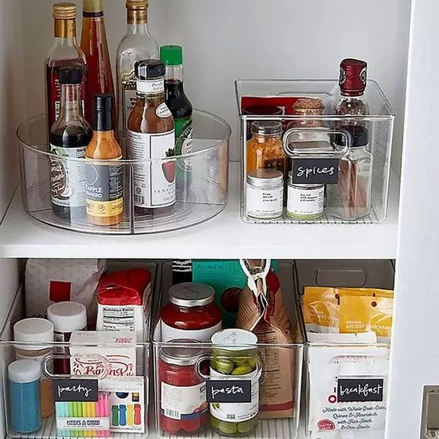 Idesign Linus Narrow Pantry Bin Clear Ecomm Via Containerstore.com 