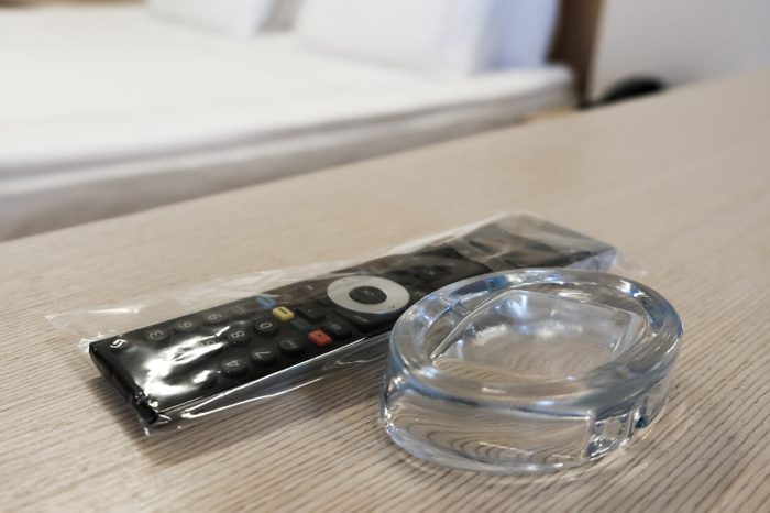 Pandemic measures at a hotel to prevent coronavirus spreading.