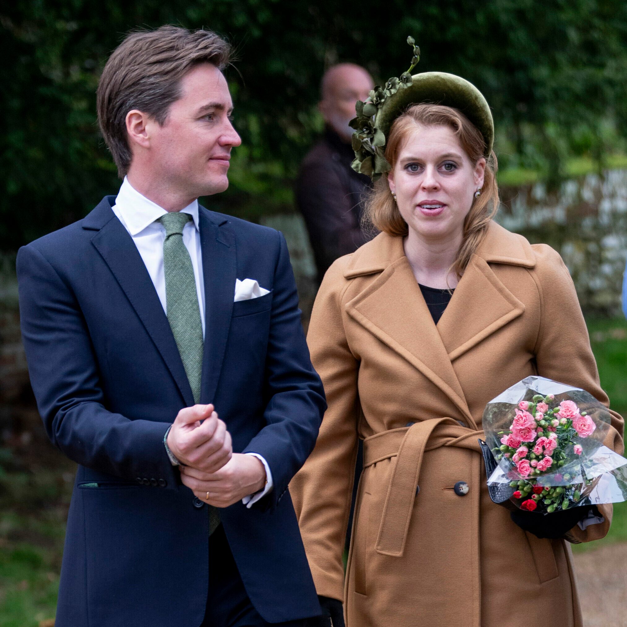 Princess Beatrice, Counsellor of State and Edoardo Mapelli Mozzi attend the Christmas Morning Service at St Mary Magdalene Church